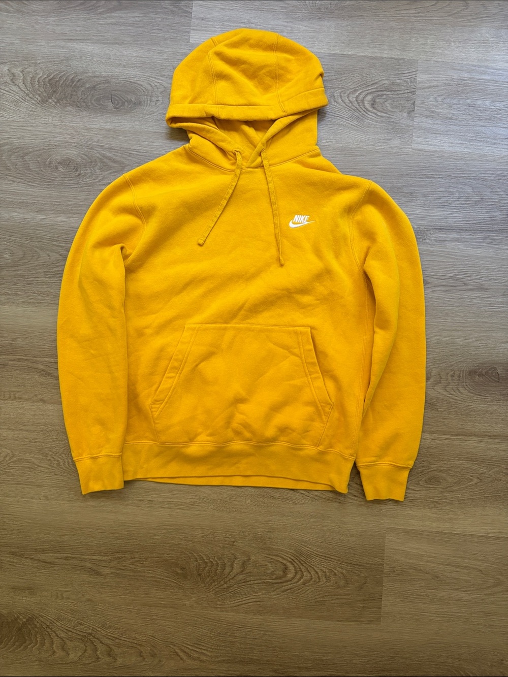Nike Menโs Golden Yellow Pullover Hoodie